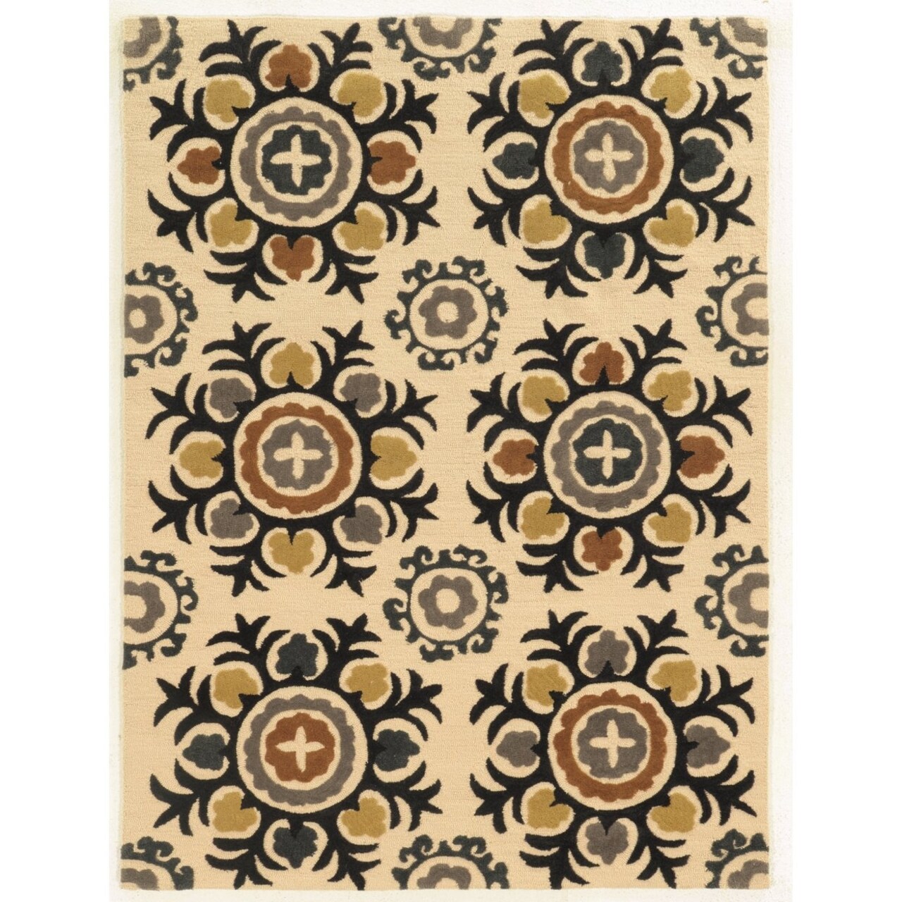 Trio Suzanni Ivory Multi Area Rug 5X7 Contemporary Transitional Design